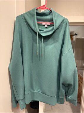 Teal Green Cowl Neck Pullover